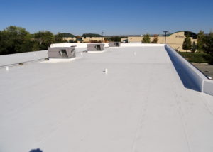 flat roof with white epdm material
