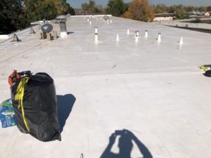 concrete roof with equipment