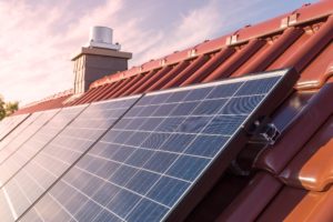 solar panels on roof